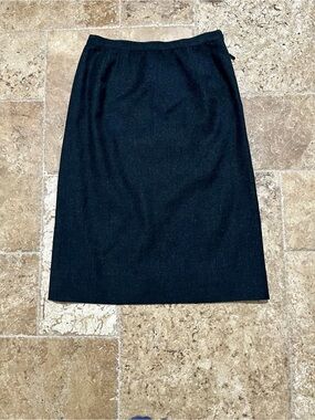 Vintage Black High Waist Midi Pencil Skirt